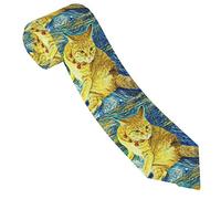 934 Cravatta Da Uomo Van Gogh Rilassante Gatto Arancione Cravatta Da Sposa Elegante Cravatta Di Natale Morbido Cravatte Da Matrimonio Per Festa Di Ballo Party Wedding