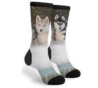 934 Unisex Calzini Da Uomo Cane Da Slitta Siberian Husky Alaskan Malamute Calzini Donna Anti-Vesciche Calze Rinforzati Per Palestra Uomo Yoga 40Cm