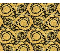 935834 - Carta Da Parati Versace 4 Motivi Floreali Nero Oro AS Creation