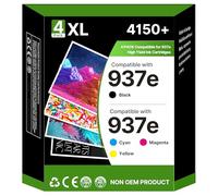 937e 937XL Cartucce d'inchiostro compatibili per HP 937 937XL 937e cartucce multipack per HP OfficeJet 9730 9120b 9110b 9720 9130b 9117b 9720b multifunzione (Nero, Ciano, Giallo, Magenta)