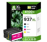 937XL Multipack 937 XL Cartucce con chip compatibili con HP 937 Multipack XL 937e per HP OfficeJet Pro 9130b 9120b 9110b 9117b 9122 9123 9130 9132 9133 9720 9730 9730 937 930 937 937 937 930 937 937
