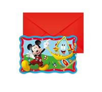 Procos- Folat 93939P Inviti FSC Mickey Mouse-6 Pezzi, Multicolore