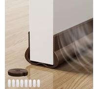 93cm Paraspifferi per Porte, Paraspifferi con Doppia Guarnizione, Door Seam Strip, Guarnizione per Porta per Protezione da Suoni, Umidità e Insetti in Silicone, per Porte Spesse 3,5-4,6cm (Marrone)