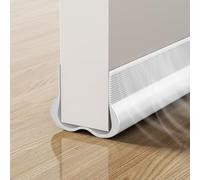 93cm Paraspifferi per Porte, Paraspifferi con Doppia Guarnizione, Door Seam Strip, Guarnizione per Porta per Protezione da Suoni, Umidità e Insetti in Silicone, per Porte Spesse 3,5-4,6cm (Bianco)