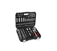 94 pezzi Socket Wrench Standard (Sae) and Metric 1/4, 3/8 And 1/2 Drive Socket Set, Extension Bars, Sockets, Quick Release Reversible Ratchet, Fit For Diy Car Motorcycle Repair ,Plastic Toolbox
