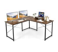 95 pollici L Forma Reversibile Scrivania Per Computer 2 Persona Lungo Scrivania Rimovibile Monitor Stand