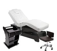 950208a - Box massaggiante elettrico + sedia da lavoro + tavolino d'appoggio (nero/bianco)