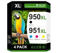 950XL 951XL - Cartucce d'inchiostro compatibili con HP 950 951, confezione combinata per HP OfficeJet Pro 8600 8610 8615 8620 8100 8630 8660 8640 276DW 251DW, confezione da 4 pezzi, nero, ciano