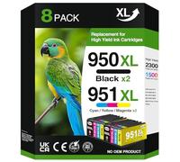 950XL 951XL Cartucce d'inchiostro per HP 950 951 XL Compatibili per HP Officejet Pro 8620 8600 8610 8100 8615 8625 8630 8640 8660 251dw 276dw 271dw (2 Nero, 2 Ciano, 2 Magenta, 2 Giallo)