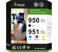 950XL 951XL - Cartucce d'inchiostro per HP 951xl Multipack 950, compatibili con HP Officejet Pro 8600, 8610, 8620, 8100, 8615, 8100, 8625, 8630, 8640, 8660, 276dw, 251dw, confezione da 4 pezzi