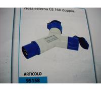 95158 PRESA ESTERNA DOPPIA 220V CE 16A PER CARAVAN E CAMPER (OMOLOGATA)
