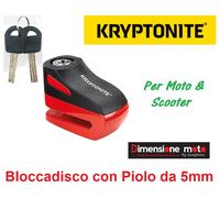9533 - Bloccadisco KRYPTONITE KEEPER Rosso Piolo-5mm per Moto e Scooter APRILIA
