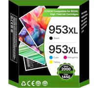953XL Cartucce per HP 953 953XL Multipack Compatibili per HP Officejet Pro 7720 7740 8715 8210 8710 8720 8730 8725 8740 7730 (Nero Ciano Giallo Magenta, 4-Pack)