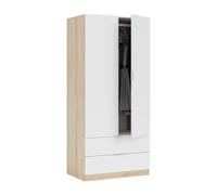 Kit armadio 2 ante + 2 cassetti 80x52xh180 cm ro/bia