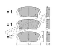 957.0 TRUSTING Kit pastiglie freno, Freno a disco per KIA