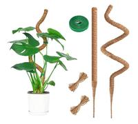 95CM Bastoni per Piante,Palo del Muschio per la Pianta,Pali Piegabili della Fibra di Cocco Bastone del Muschio della Pianta,Porta Piante Rampicanti per Piante da Interno（2×95CM）