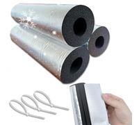 95cm Guaina Isolante in Gomma, Tubo Isolamento Antigelo Esterni, con Foglio di Alluminio Autoadesivo 16-110mm Manicotto Isolante per Tubi dell'Acqua Fredda E Calda(ID: 110mm x TH: 15mm L: 95cm)