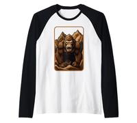 96.4% Abbigliamento Silverback Gym, body building, Strongman, ruggito Maglia con Maniche Raglan