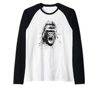 96.4% Abbigliamento Silverback Gym, body building, Strongman, ruggito Maglia con Maniche Raglan