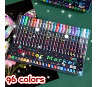 96/72/48/24 Colori Pennarelli Glitter Bicolore, Evidenziatori Biunta Con Polvere Shimmer, Pennarelli Acquerellabili, Pennarelli Gel, Pennarelli Fluorescenti, Pennelli Da Pittura, Pennarelli Glitter, F