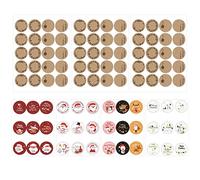 96 adesivi natalizi rotondi, adesivi per etichette autoadesivi, carta kraft da segnare, adatti per biglietti di auguri fai da te, regali decorativi (diametro 3,8 cm)