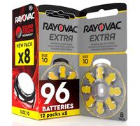 96 Batterie Per Apparecchi Acustici Rayovac Extra Advanced 10. 12 Blister da 8 Pile