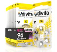 96 Batterie Per Apparecchi Acustici Udivita Misura 10 Tecnologia Phono Pulse - 16 Blister da 6 Pile