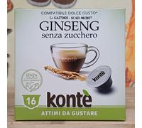 96 capsule (6x16) GINSENG SENZA ZUCCHERO KONTE' compatibili con Dolce Gusto