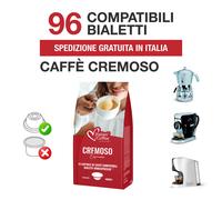 Italian Coffee 96 Capsule Caffè Compatibile con Bialetti Mokespresso (16 unità (Confezione da 6), Cremoso)