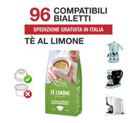 Italian Coffee 96 Capsule Caffè Compatibile con Bialetti Mokespresso (16 unità (Confezione da 6), Tè Limone)
