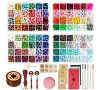 96 Colori Ceralacca, 2400 Perline Kit Di Timbri Per Ceralacca, Kit Per Ceralacca Con Timbro Sigillo Di Tutto con Scaldacera, Buste, Candele, Penna Metallica Per Sigillare Lettere Di Inviti.
