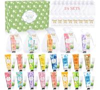 96 creme mani regalo per donne, 24 set regalo di Natale | Set di crema per le mani con mini crema per le mani, maschera per capelli all'aloe vera, tasche a rete