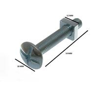 96 Di Bulloni Per Tetto Cross Head + Dadi Quadrati ZP 8MM X 50MM