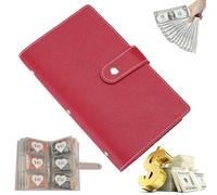 96 Envelope Savings Challenge Book, 96 Day Challenge Money Saving Binder, Money Challenge Budget Binder with Cash Envelopes (Red)