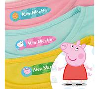 96 Etichette per vestiti personalizzate Peppa Pig, per bambini, ideali per la scuola o l'asilo