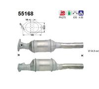 98 KW 133 CV CATALIZZATORE PER Fiat Punto 176 1.4 GT Turbo