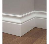 96 METRI LINEARI BATTISCOPA legno MASSELLO LUIGI XIV 120X13 Laccato Bianco