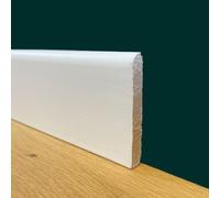 96 ml di BATTISCOPA BC laccato bianco in legno MASSELLO 70X10