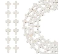 96 perline a croce nere per bracciali, piccole crocifisso, perline turchesi, 16 mm, crocifisso, fede religiosa, Pasqua, pietre preziose per la creazione di collane, bracciali e gioielli