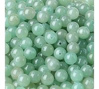96 perline rotonde in avventurina verde naturale, 2 fili, 81,3 cm, per braccialetti fai da te, collane, orecchini, gioielli, lucidatura, perline in vera pietra