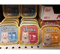 96 pezzi da 100 grammi di Simba Patè Gatti Adult Misto Manzo-Pollo-Tonno