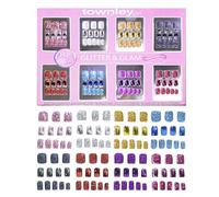 96 Pezzi Glitter-Glamup & Metallic Press-On Nails Set di Unghie Finte Finte Artificiali per Bambini, Feste, Pigiama Party e Makeover, a partire dai 3 anni di età, Townley Girl