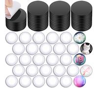 96 Pezzi Magneti in Ceramica Magneti Rotondi Cerchi di Ferrite Artigianato Autoadesivi e 25 mm Cabochon a Cupola in Vetro Trasparente per Frigorifero Cucina di Halloween Natale
