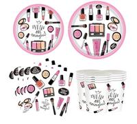 96 pezzi Spa Makeup Party Supplies include piatti trucco e tovaglioli Set You Are Amazing Inspirational Citazioni per ragazze donne principessa dolce rosa trucco tema compleanno baby shower party
