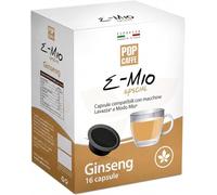 96 POP CAFFE GINSENG Capsule compatibili con Lavazza A Modo Mio - POP CAFFE E-MIO Ginseng solubile - 6 Astucci da 16 * (96)