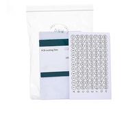 96-Well PCR Plate Sealing Film - Transparent Self-Adhesive Sheets (100-Pack) with Leveling Tool for Laboratory Use(Transparent+Number)