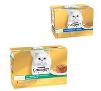 96 x 85 g Gourmet Gold + 24 x 85 g Gourmet Gold Mousse e Paté Umido per gatto gratis! - Tortini: Manzo, Pollo, Agnello, Tacchino con Verdure