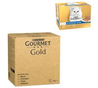 96 x 85 g Gourmet Gold + 24 x 85 g Gourmet Gold Mousse e Paté Umido per gatto gratis! - Tortini: Manzo, Pollo, Tonno, Salmone