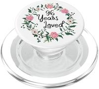 96 Years Loved Men Women Floral 96 Years Old 96th Birthday PopSockets PopGrip per MagSafe