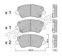 960.0 TRUSTING Kit pastiglie freno, Freno a disco per HYUNDAI,KIA